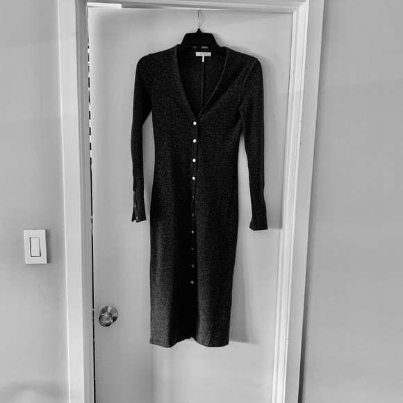 RAG N BONE charcoal grey ribbed knit bodycon dress - Picture 3 of 7